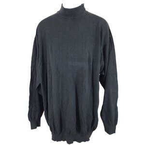 Men's Giglio Rosso Made in Italy Black Sweater XL Tall Mock Neck Cotton/Modal